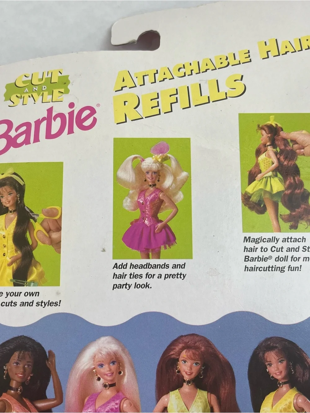 Vintage 1994 Barbie Cut & Style Attachable Hair Refills Brunette Mattel 13070